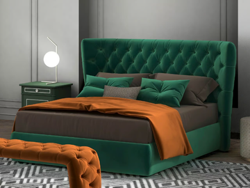 FLY - Upholstered fabric double bed with tufted headboard by CASA +39 - view 2